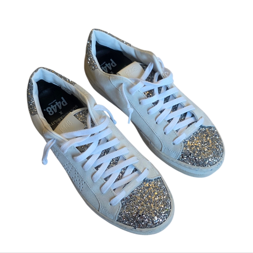 P448 New $248 Thea Sparkle Sneakers Size 41